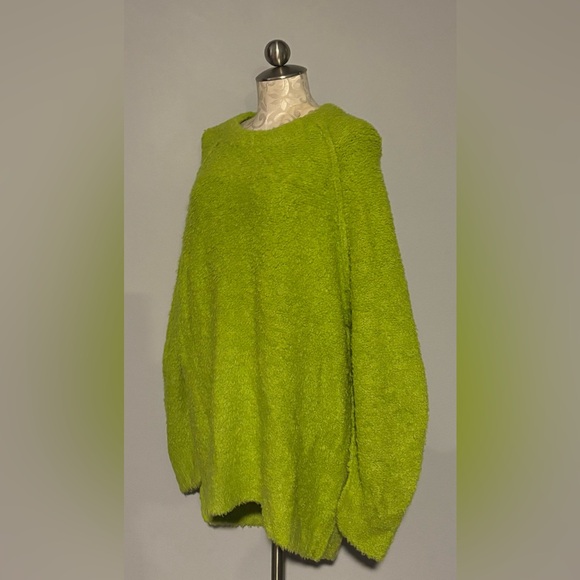 🆕Free People Lime Green Oversized Women's Sweater Sise Medium. #45 - Picture 3 of 9